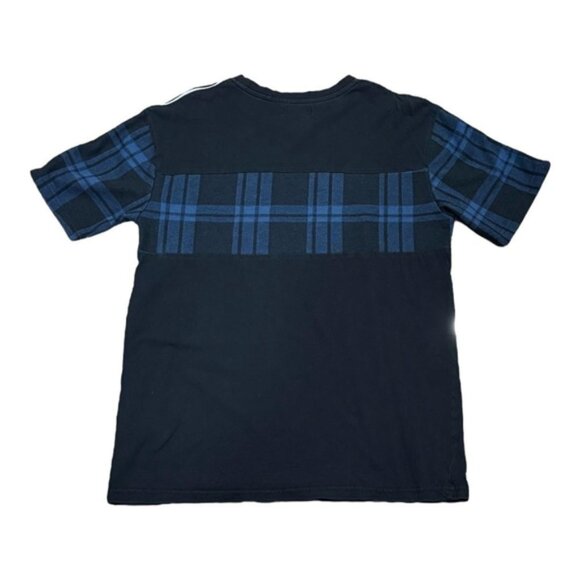 Zara Shirt Mens Medium Black Blue Plaid Surpass Your Expectations Short Sleeve - Picture 8 of 8